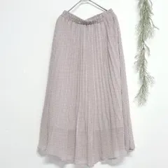 9054 ウィゴー ギンガムチェック柄スカート ロング シンプル フレア 可愛い