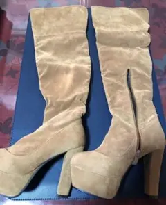 ニーハイブーツ キャメル