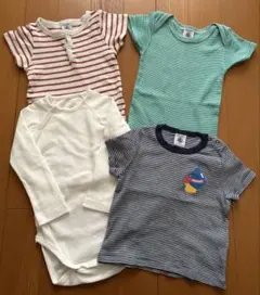 PETIT BATEAU/ 新生児肌着・Tシャツ4枚セット12m/74cm