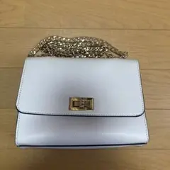 ホワイトレザー ショルダーバッグ
