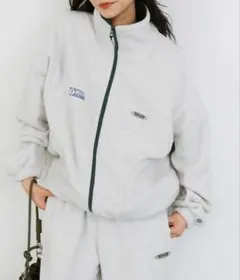 グレー フリースジャケット ジップアップ