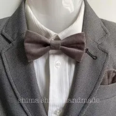 ベビーから大人の方まで★蝶ネクタイコーデュロイグレーSサイズＡタイプ