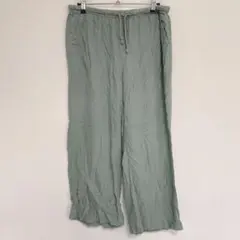 夏 スプレンディッド ワイドパンツ M カーキ 涼しげ リネン混 ゆったり