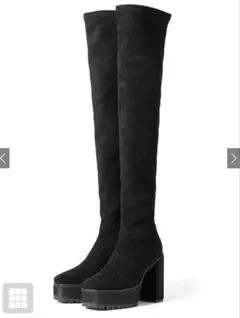 チャンキーヒールニーハイブーツ GRL gd1174