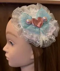 アイドル衣装はハートモチーフ リボン ヘアクリップ