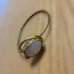 ゴールドメッキオープンリング ホワイトストーン ブレスレット