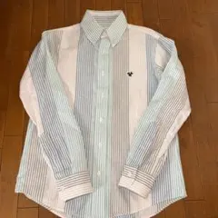 ハリウッドランチマーケットのストライプ長袖シャツ 刺繍ロゴ