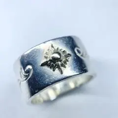 希少 アリゾナフリーダム リング 太陽神 唐草彫り K18 シルバー 19号