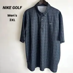 NIKE GOLF ナイキ ナイキゴルフ ロゴ刺繍 チェック ポロシャツ 3XL