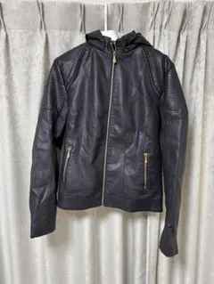 XINHUDIE フード付きレザージャケット XL