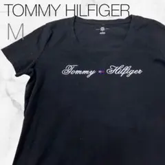 ★【トミーヒルフィガー】トップスTシャツブラック黒半袖ブランドロゴ