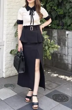 INGNI（イング）コルセットドッキングスリットナロースカート　FREEサイズ黒