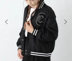 撥水スタジャン　黒　キッズ　140㎝