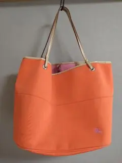 バーバリーブルーレーベル·オレンジ トートバッグ