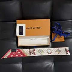 LV バンドーBB ツイリー スカーフ シルク レッド ホワイト マルチ