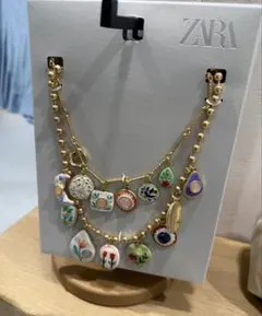 ZARA】 ○#レジンチャームネックレス2点セット○ ゴールド | - メルカリ
