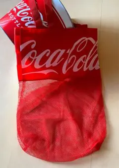 【非売品】コカ・コーラ メッシュトートバッグ 赤 エコバッグ ビーチバッグのサムネイル