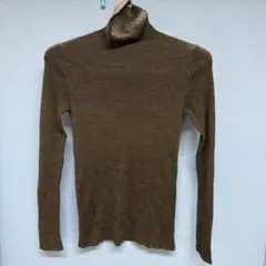 UNIQLOユニクロ メリノリブタートルネックセーター グレー L