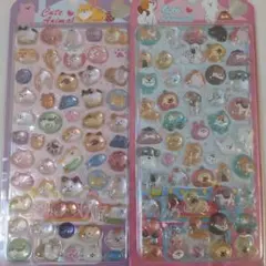 ボンボンドロップシール　アニマル立体シール2シートセット