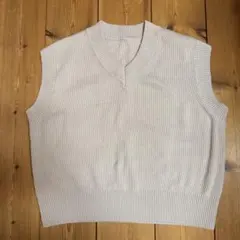 無印良品ベージュ ニットベスト Lサイズ