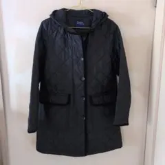 HUMAN WOMAN フード付きキルティングコート 黒