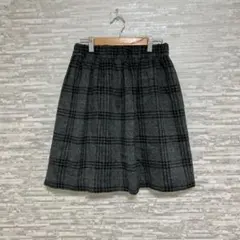 イーハイフン チェック柄 スカート グレー ウエストゴム　診療　タグ付き　ミニ