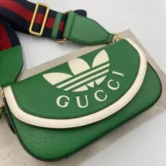 ！極美品！　GUCCI×adidas グリーン　ショルダーバッグ　72aaのサムネイル