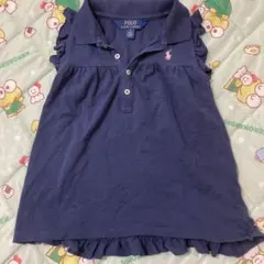 Polo Ralph Lauren フリル付きポロシャツ 5Yネイビー