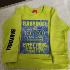 BABYDOLL 蛍光グリーン トレーナー 90