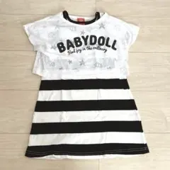 BABYDOLL ストライプワンピース Tシャツ付き110cm