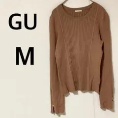 GUジーユー リブボタンスリーブセーター 【M】レーヨン混 カジュアル