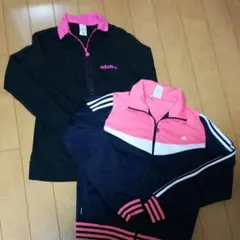 adidas ジャージ 黒ピンク アディダス