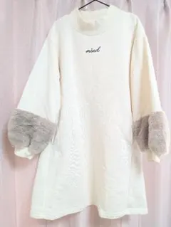 GU ファーリースリーブスウェットワンピース130cm