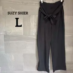 SUZY SHIER 【L】ブラック ワイドパンツ 黒 カジュアルパンツ