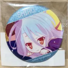 ノーゲーム・ノーライフ　オンラインくじ　E賞　グリッター缶バッジ　白　D