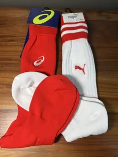 【新品】サッカー ソックス 2点セット アシックス・プーマ 24-27cm