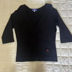 BURBERRY BLUE LABELブラック カーディガン 5分袖38