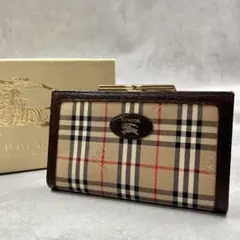 BURBERRY ノバチェック がま口 レディース 折り財布 8126