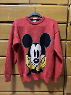 90s Mickey&co. ミッキー ニット セーター 赤