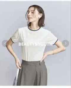 【極美品】BEAUTY&YOUTH シアーベロアリンガーTシャツ 2025SS