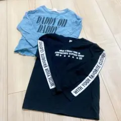 長袖カットソー2枚セット（青・黒）