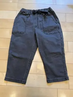 GU KIDS(男女兼用)ストレッチデニムクロップドパンツ　グレー　160cm