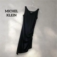 ミッシェルクラン【M】タイトワンピース ノースリーブ ブラック 綺麗め 変形のサムネイル