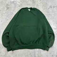 マ*ン様 USA製　JERZEES　スウェット　XL　グリーン　無地　古着　トレ