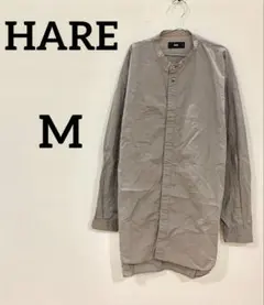 HARE ノーカラーシャツ ロング丈 グレー Mサイズのサムネイル