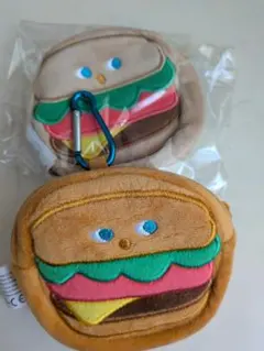 ハンバーガー型ポーチ カラビナ付き