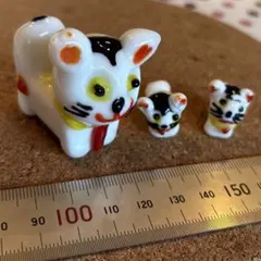 ガラス細工　猫の親子セット