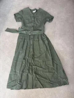 SIMPLICITÉ 半袖シャツワンピース オリーブグリーン