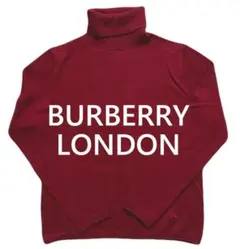 【BURBERRY LONDON】タートルネックセーター ボルドー ロゴ付きのサムネイル