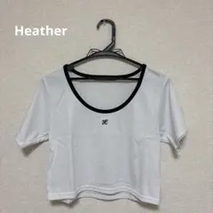 Heather ヘザー 半袖 リンガーTシャツ ホワイト ブラックのサムネイル